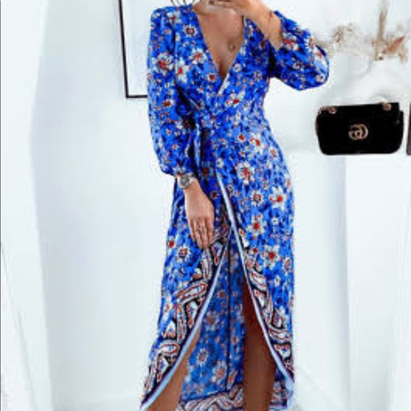 Zara stunning blue floral print dress brand new 🌸🔥 - Picture 2 of 5